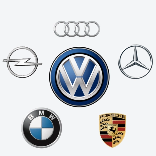 Volkswagen, Audi, BMW, Mercedes-Benz, Opel and Porsche